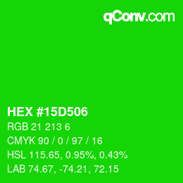 Color code: HEX #15D506 | qconv.com