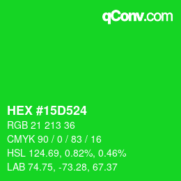 Color code: HEX #15D524 | qconv.com