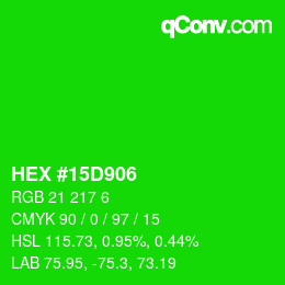 Color code: HEX #15D906 | qconv.com