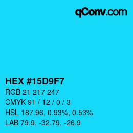 Color code: HEX #15D9F7 | qconv.com