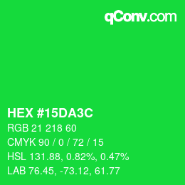 Color code: HEX #15DA3C | qconv.com