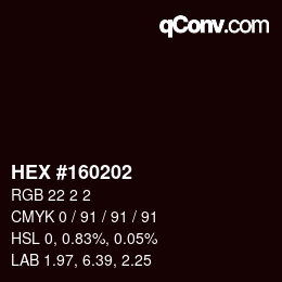 Color code: HEX #160202 | qconv.com