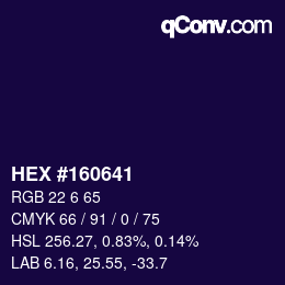 Color code: HEX #160641 | qconv.com