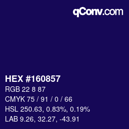Color code: HEX #160857 | qconv.com
