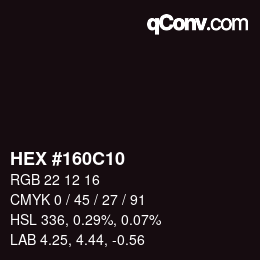 Color code: HEX #160C10 | qconv.com