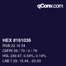 カラーコード: HEX #161036 | qconv.com