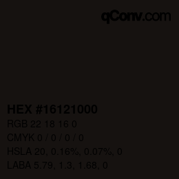 Color code: HEX #16121000 | qconv.com