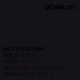 Color code: HEX #16121900 | qconv.com