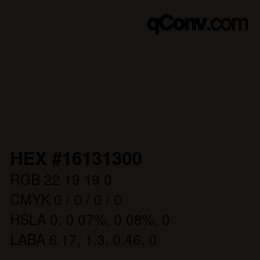 Color code: HEX #16131300 | qconv.com