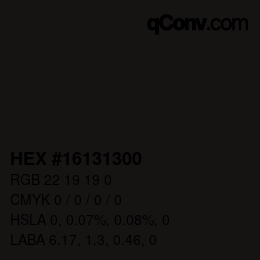 Código de color: HEX #16131300 | qconv.com