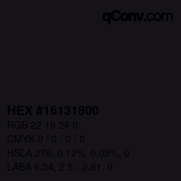 Color code: HEX #16131800 | qconv.com