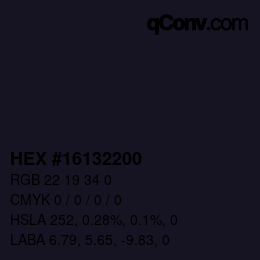 Código de color: HEX #16132200 | qconv.com