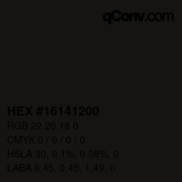 Color code: HEX #16141200 | qconv.com