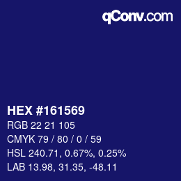 Color code: HEX #161569 | qconv.com
