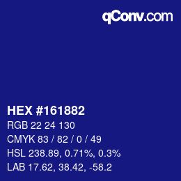 カラーコード: HEX #161882 | qconv.com
