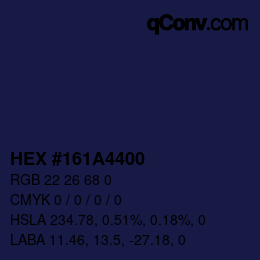 Color code: HEX #161A4400 | qconv.com