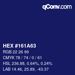 Color code: HEX #161A63 | qconv.com