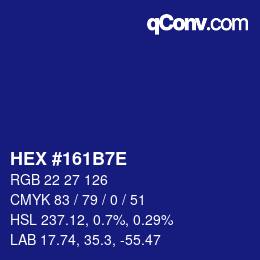 Color code: HEX #161B7E | qconv.com