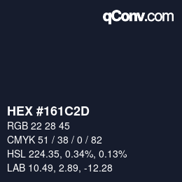 Color code: HEX #161C2D | qconv.com