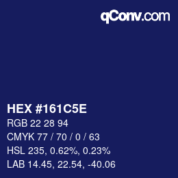 カラーコード: HEX #161C5E | qconv.com