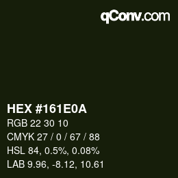 Color code: HEX #161E0A | qconv.com