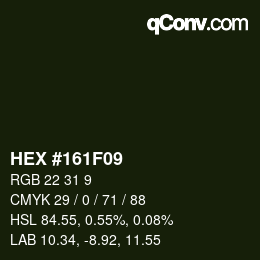 Color code: HEX #161F09 | qconv.com