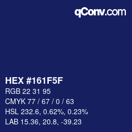 Color code: HEX #161F5F | qconv.com