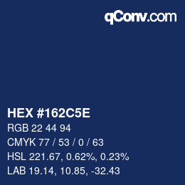 カラーコード: HEX #162C5E | qconv.com