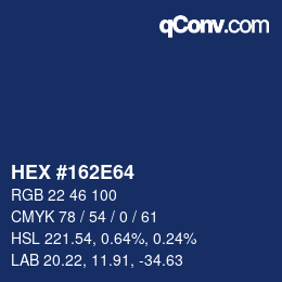 カラーコード: HEX #162E64 | qconv.com