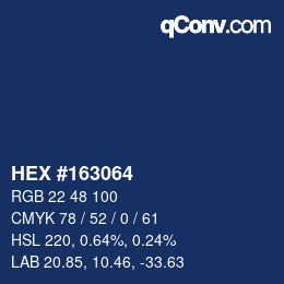 Color code: HEX #163064 | qconv.com