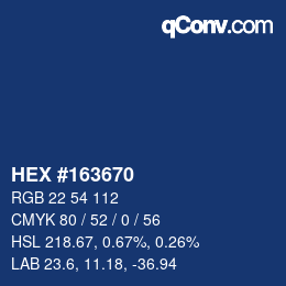 Color code: HEX #163670 | qconv.com