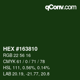 Color code: HEX #163810 | qconv.com