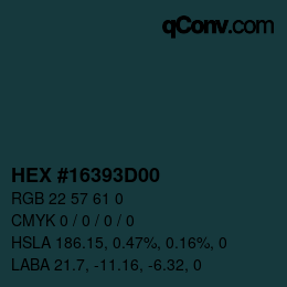 Código de color: HEX #16393D00 | qconv.com
