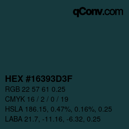 Código de color: HEX #16393D3F | qconv.com