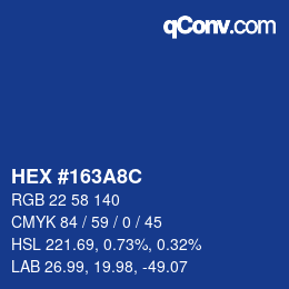 Color code: HEX #163A8C | qconv.com