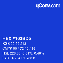 Color code: HEX #163BD5 | qconv.com