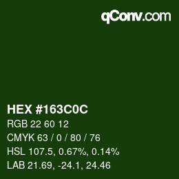 Código de color: HEX #163C0C | qconv.com