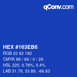 颜色代码: HEX #163EB6 | qconv.com