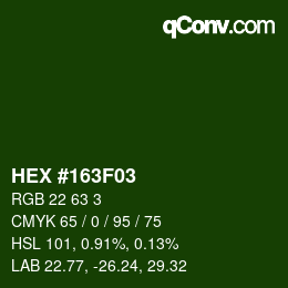 Color code: HEX #163F03 | qconv.com