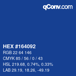 カラーコード: HEX #164092 | qconv.com