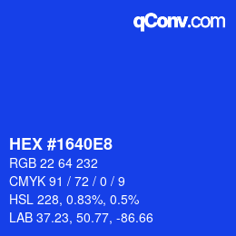 Color code: HEX #1640E8 | qconv.com