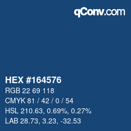 Color code: HEX #164576 | qconv.com