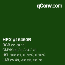 Color code: HEX #16460B | qconv.com