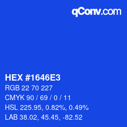 Color code: HEX #1646E3 | qconv.com