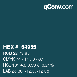 Código de color: HEX #164955 | qconv.com