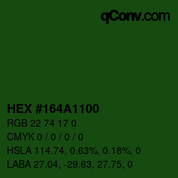 Color code: HEX #164A1100 | qconv.com