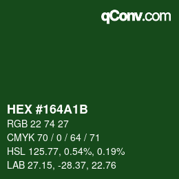 Color code: HEX #164A1B | qconv.com