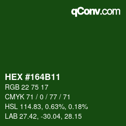 Farbcode: HEX #164B11 | qconv.com