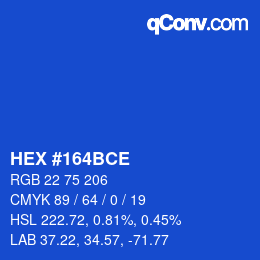 Color code: HEX #164BCE | qconv.com