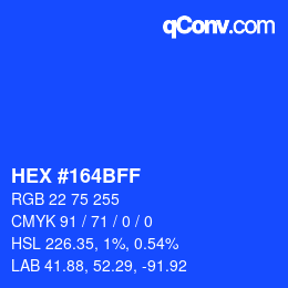 Color code: HEX #164BFF | qconv.com